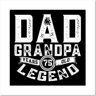Year Old Dad Grandpa Fathers Day Bday Party 75th Birthday Posters and Art